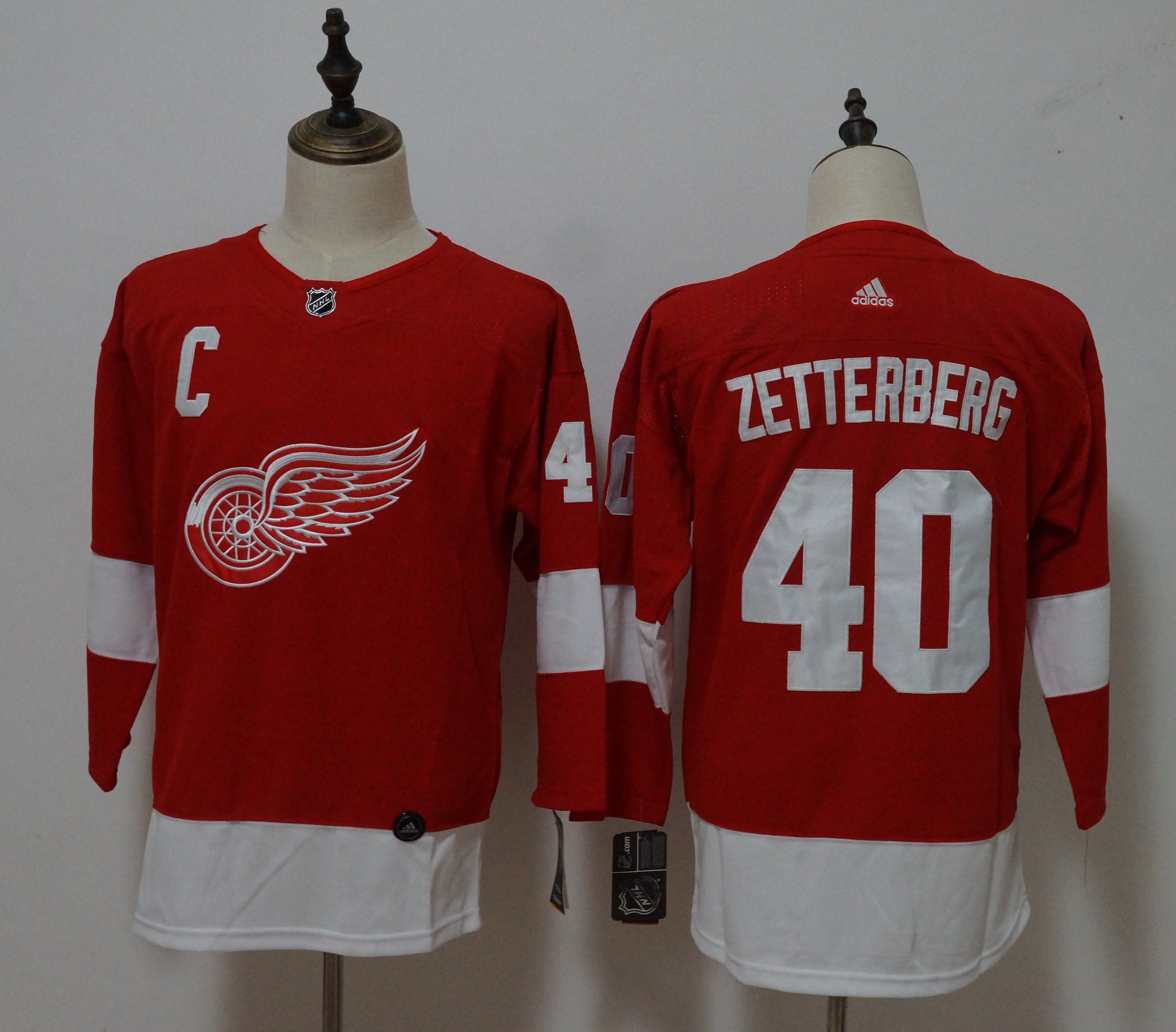 Women Detroit Red Wings 40 Henrik Zetterberg Red Hockey Stitched Adidas NHL Jerseys